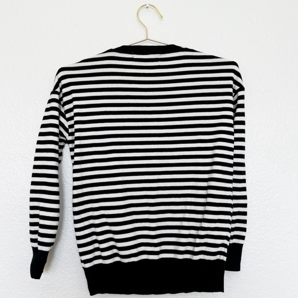 ZARA Striped Tiger Embroidery Sweater in Black and White SZ S Sailor core - Picture 5 of 7